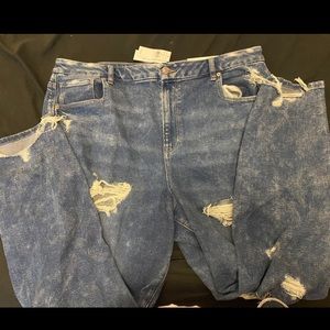American Eagle Plus Size Ripped Mom Jeans